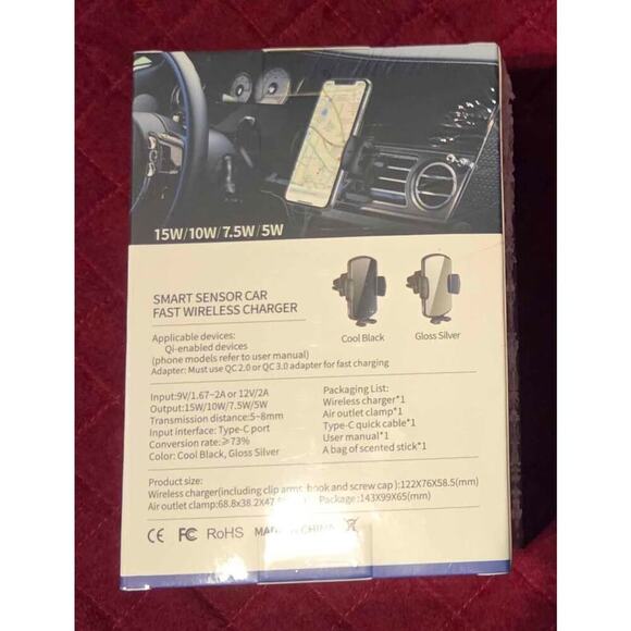 BRAND NEW UNOPENED SMART SENSOR FAST Wireless Car Charger - Picture 2 of 2